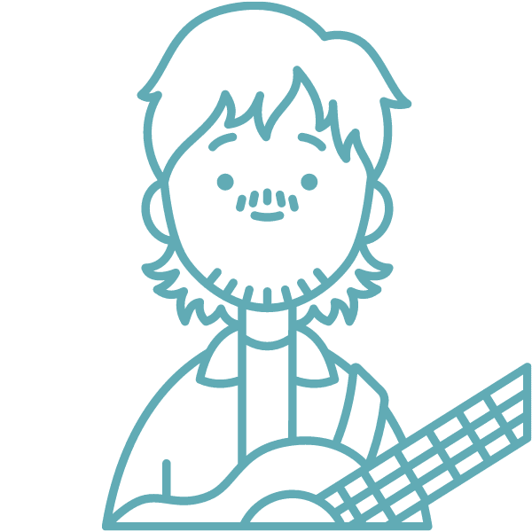 Artist cartoon - SongShop A cartoon drawing of a male artist with a guitar - SongShop Online Song Pitching & Licensing